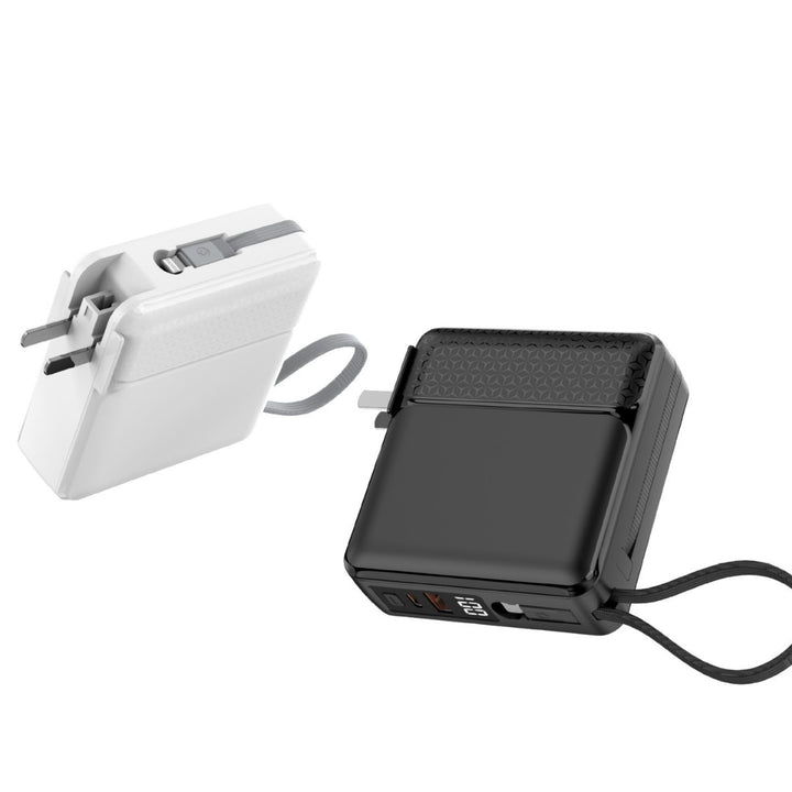 Compact quick-charge power bank with LCD display and integrated safety technology Bowlift