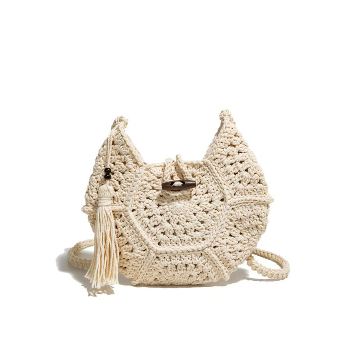 Hand-knotted shoulder bag with tassels Bowlift