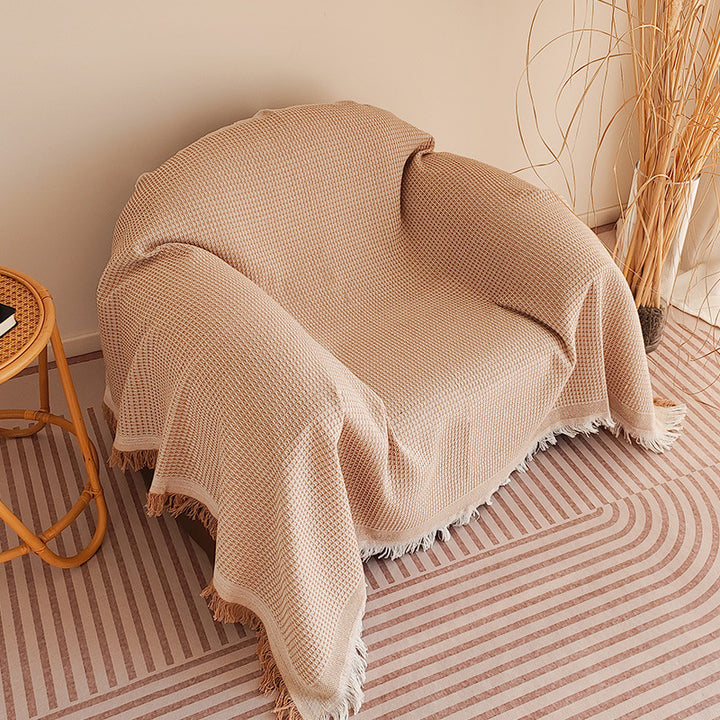 Cozy Waffle Weave Throw Blanket