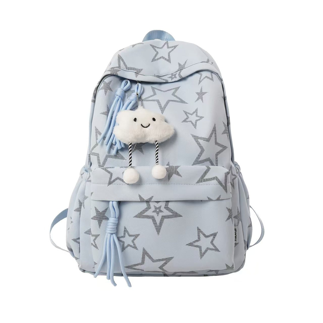 Star-Printed Playful Backpack Bowlift