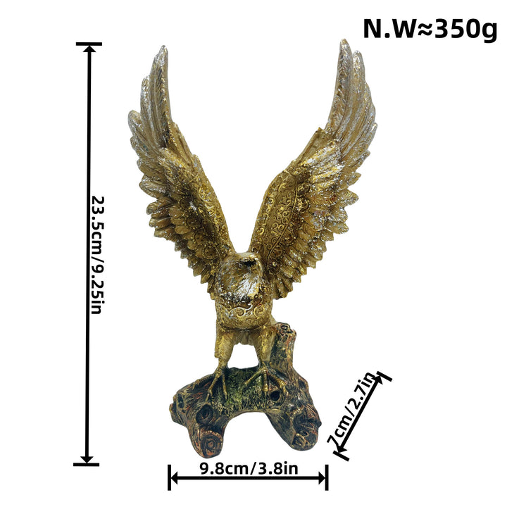 Elegant garden figure with eagle on tree trunk Bowlift