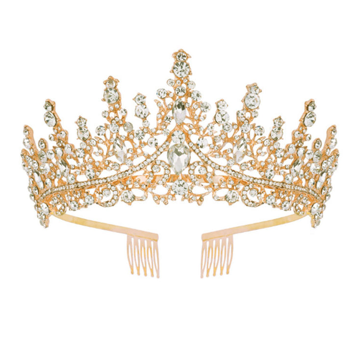 Ladies Rhinestone Tiara with Sparkling Gemstones Bowlift