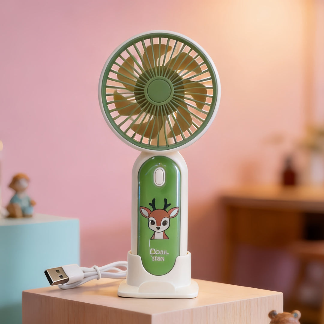 Ladies Portable Mini USB Fan with Animal Lion Design Bowlift
