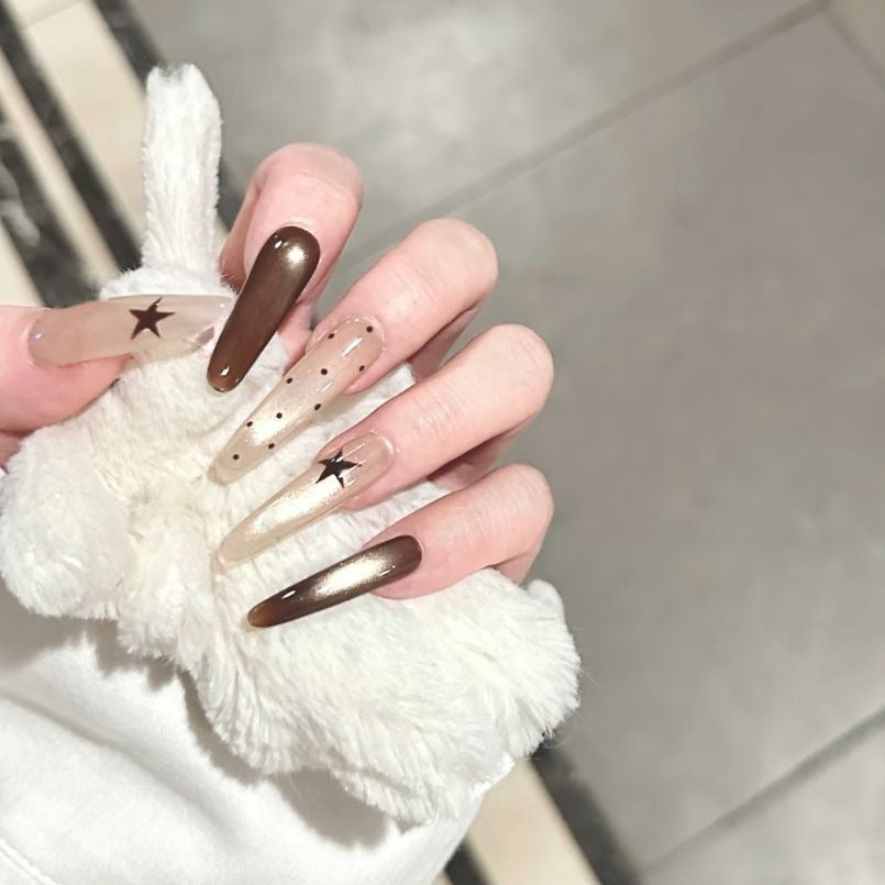 Artistic Star Design Press-On Nail Set Bowlift