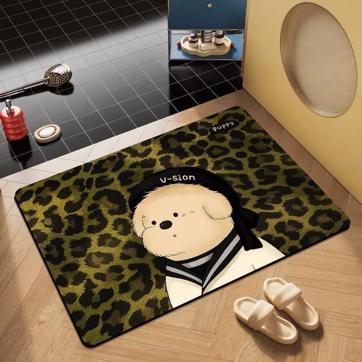 Cute Puppy-Themed Non-Slip Bath Mat