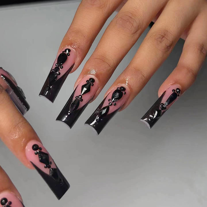 Elegant artificial nails with 3D decorations Bowlift