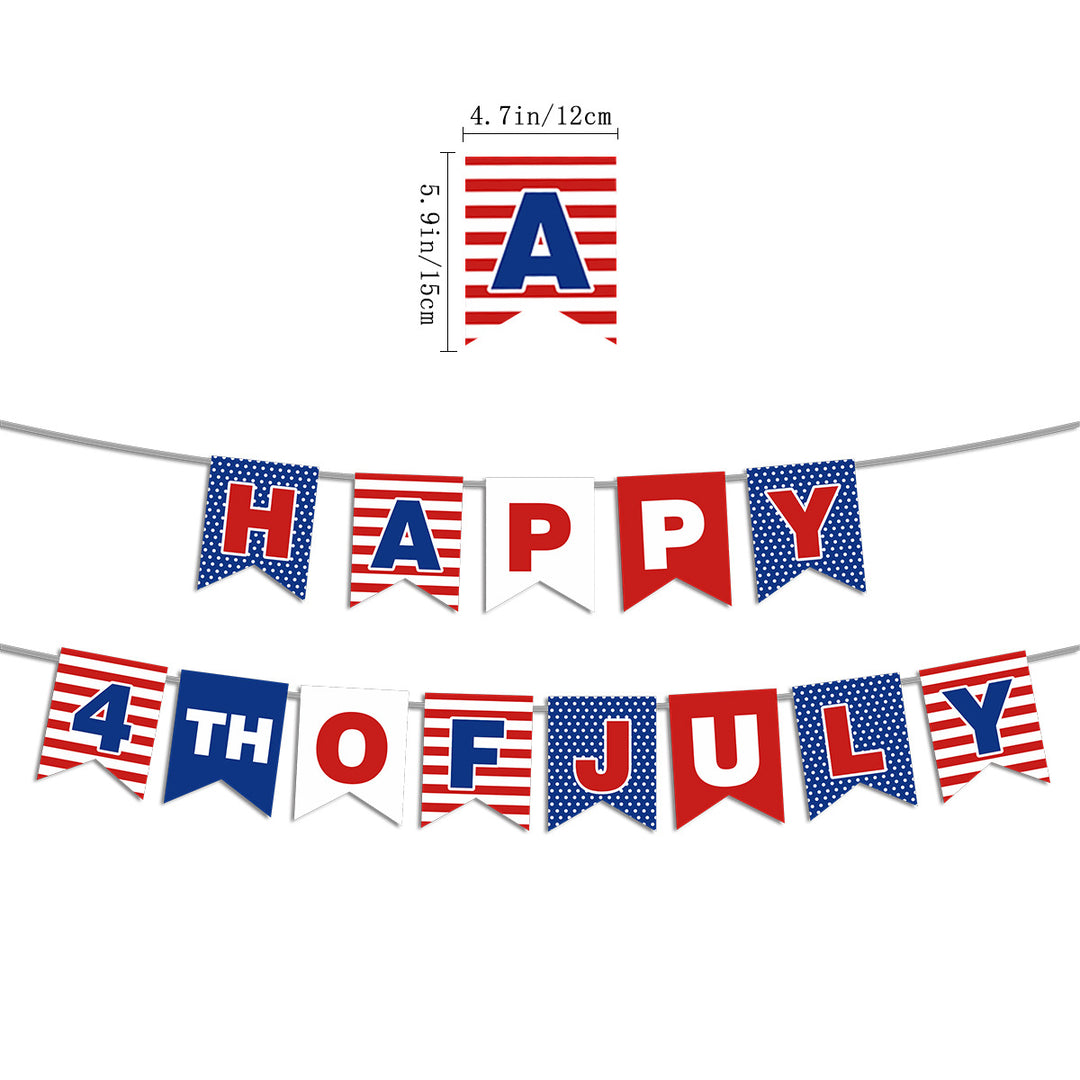 Unisex nan patriotic decorative bunting banner set with pre-strung USA letters and star garlands Bowlift