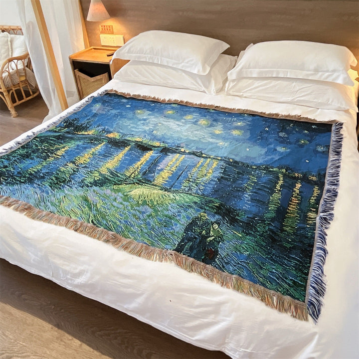 Artistic Handwoven Throw Blanket