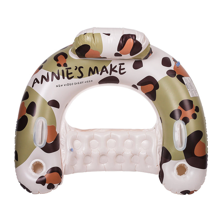 Unisex Inflatable Comfort Pool Lounger with Headrest Bowlift