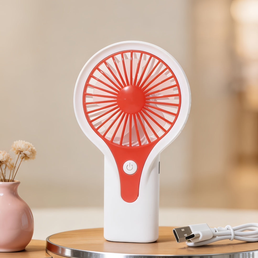Women Portable Hand Fan with USB Charging Function and Ergonomic Handle Bowlift
