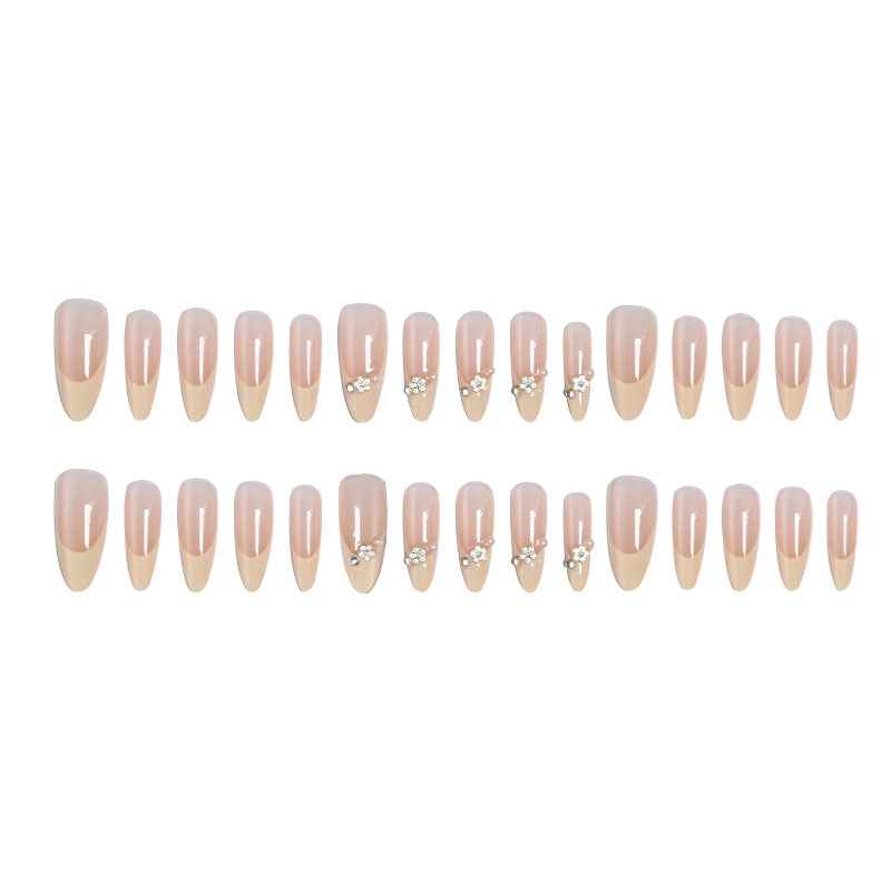 Acrylic nail set with elegant tips and sparkling appliqués Bowlift