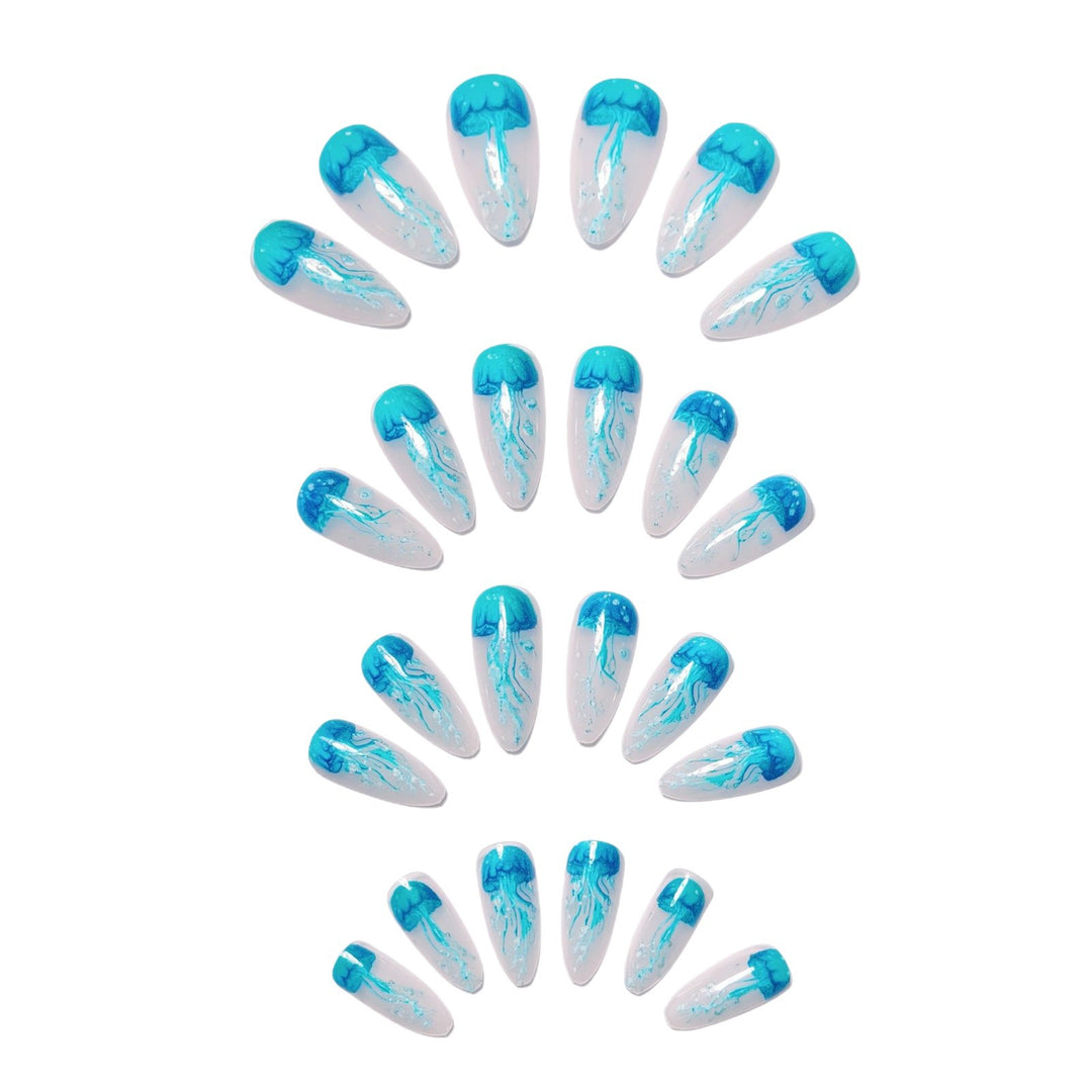 Artistic Jellyfish Design Nail Art Bowlift