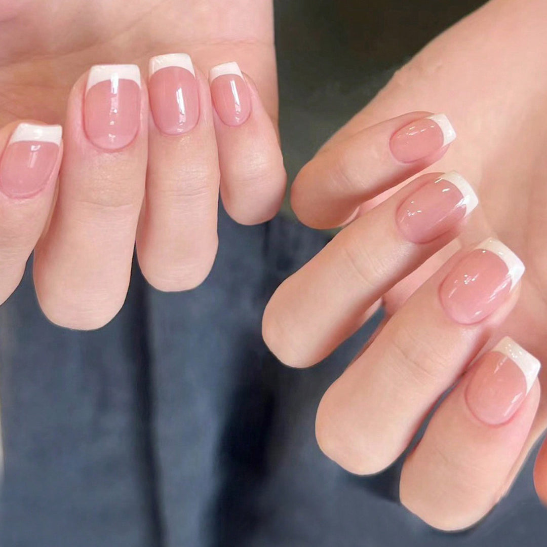 French Tip Acrylic Nail Set Bowlift