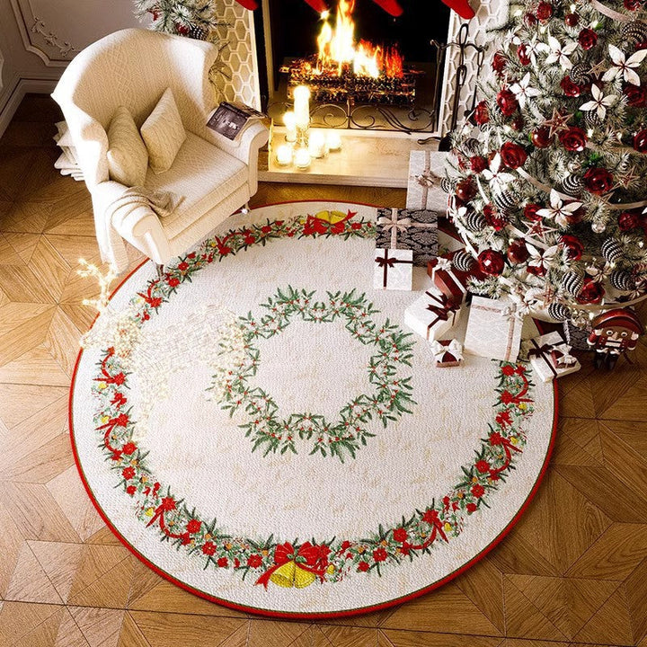 BowLift | Christmas Rug - Living Room Red Festive Carpet Absorbent Non-slip