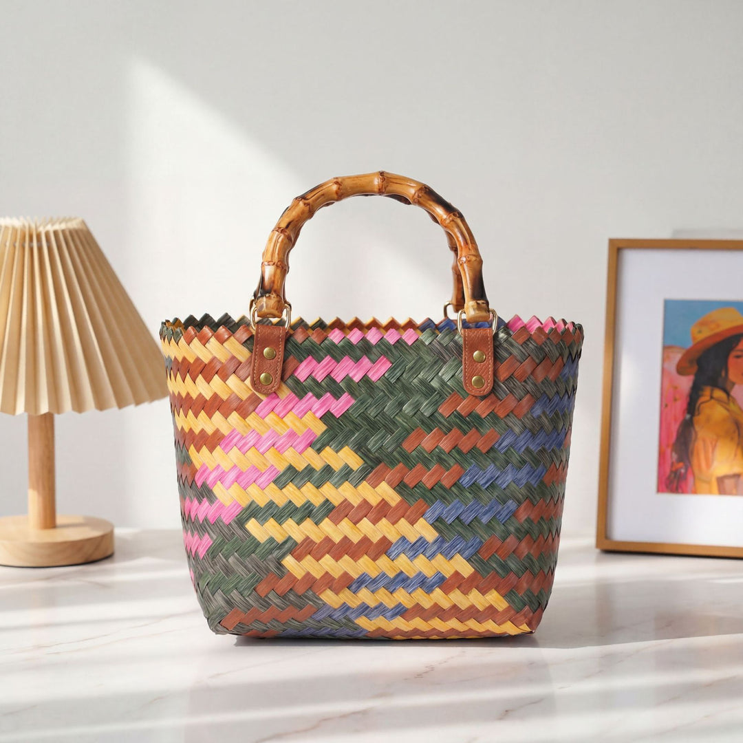 Woven Material Handbag Bowlift