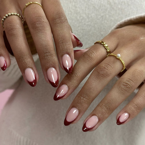 Artful Nail Art with Elegant French Tip and Atmospheric Design Bowlift