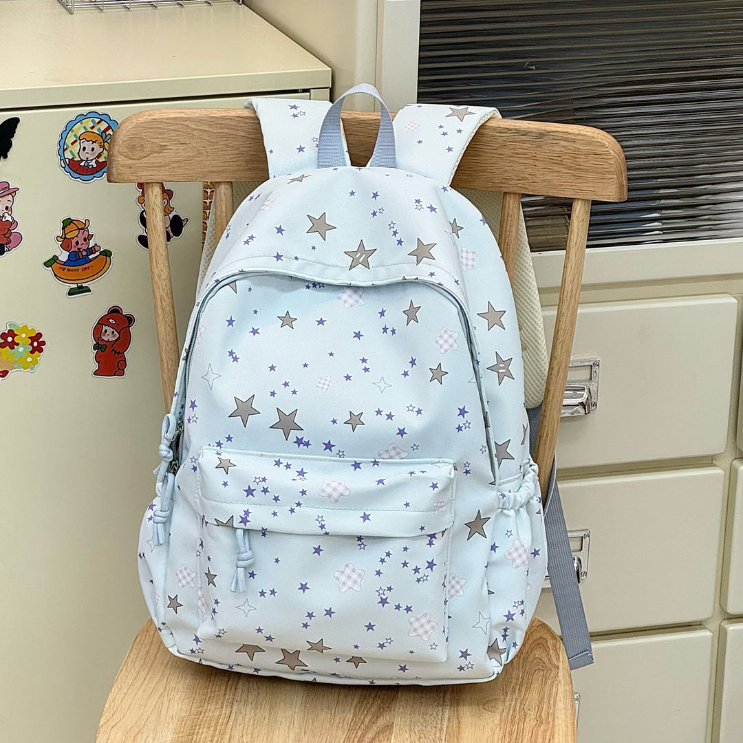 Star-Print Casual Backpack Bowlift
