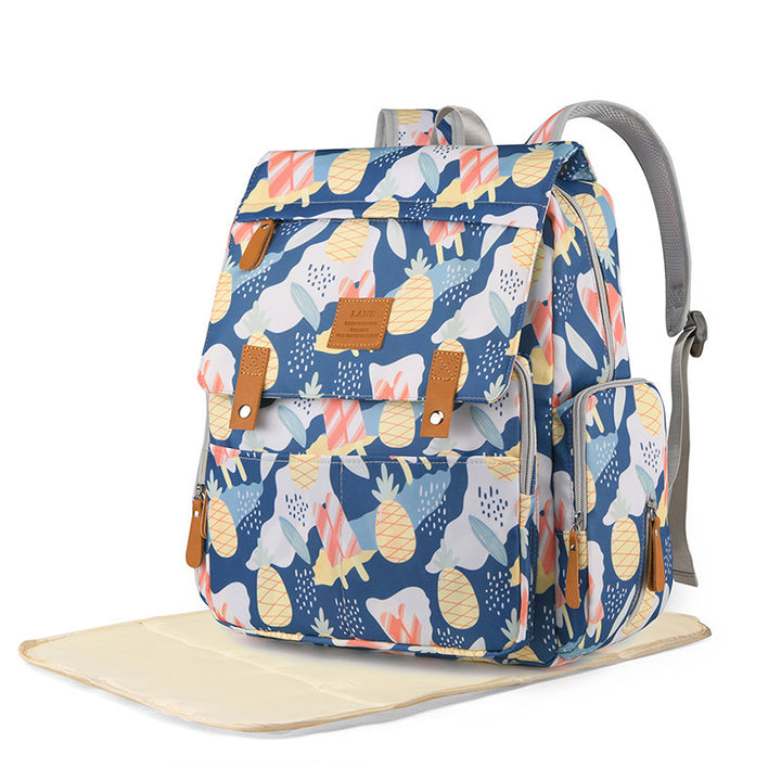Versatile Floral Print Backpack Bowlift