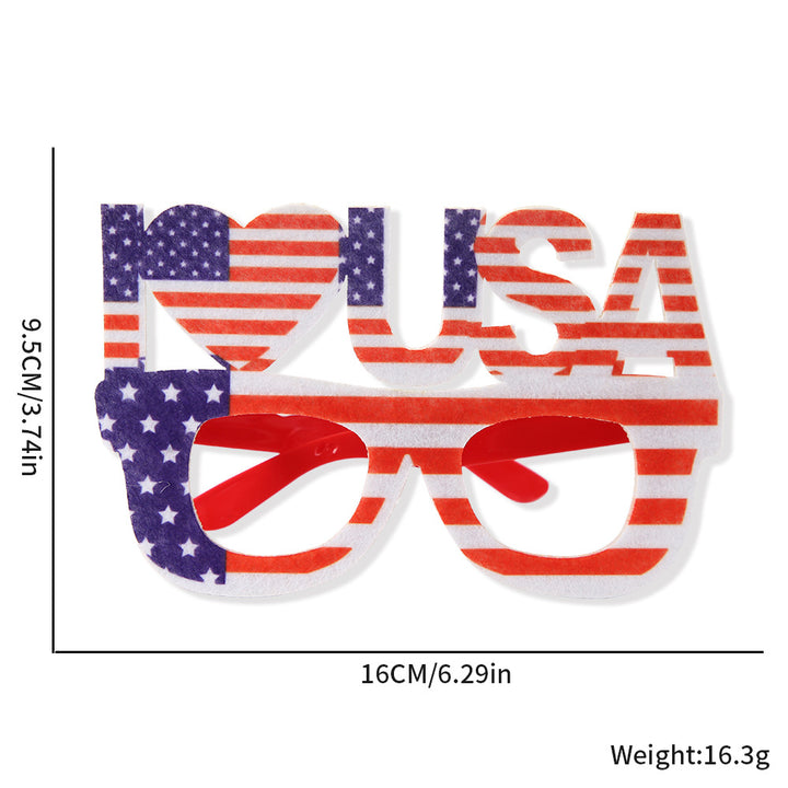 Unisex nan novelty hand-shaped patriotic party eye glasses with finger-frame design Bowlift