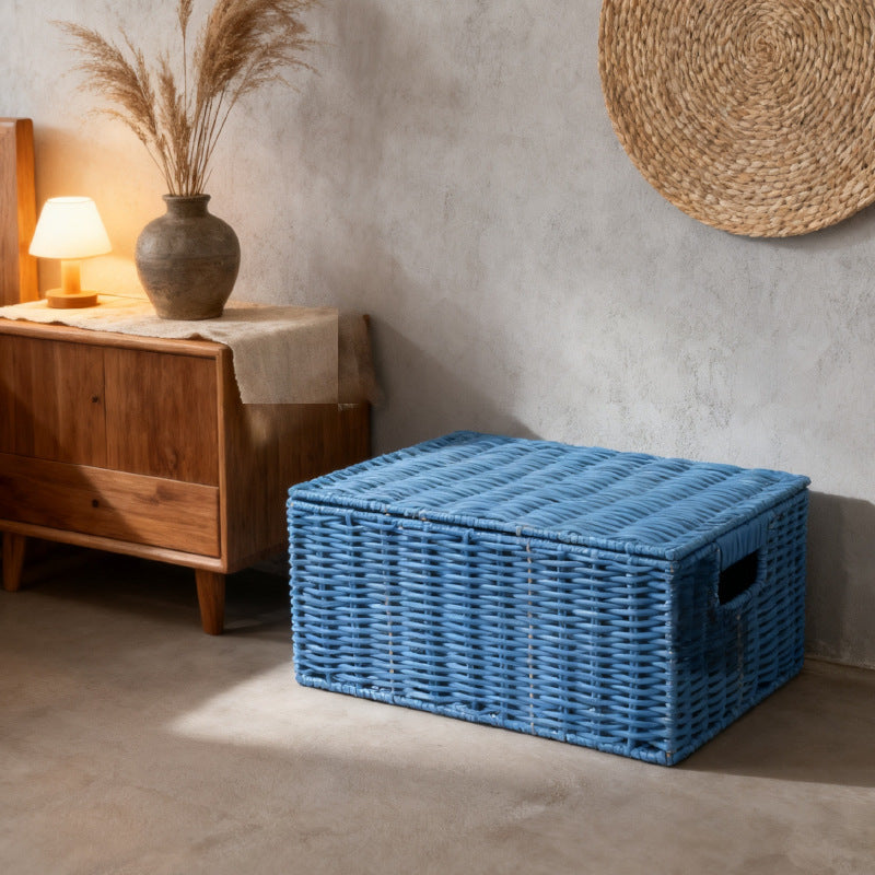 Women's storage basket made of woven material with integrated lids Bowlift