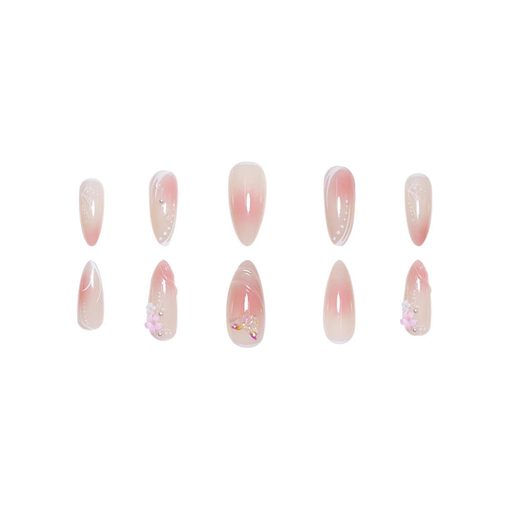 Decorative Floral Stiletto Nail Enhancements Bowlift