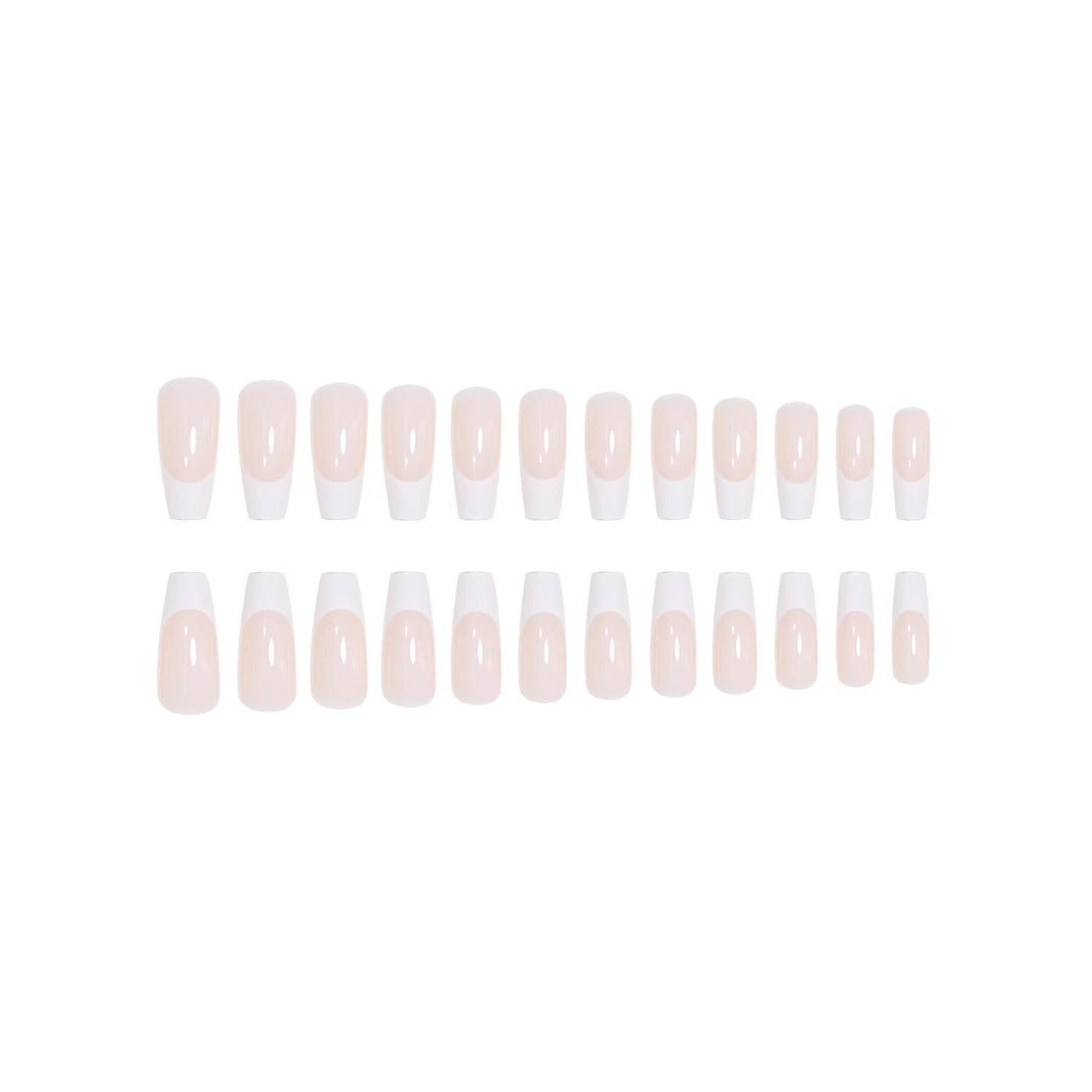 Elegant French Tip Nail Art Extensions Bowlift