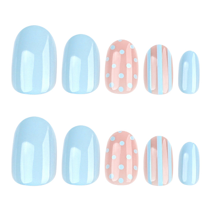 Creative Nail Art with Dots and Stripes Bowlift