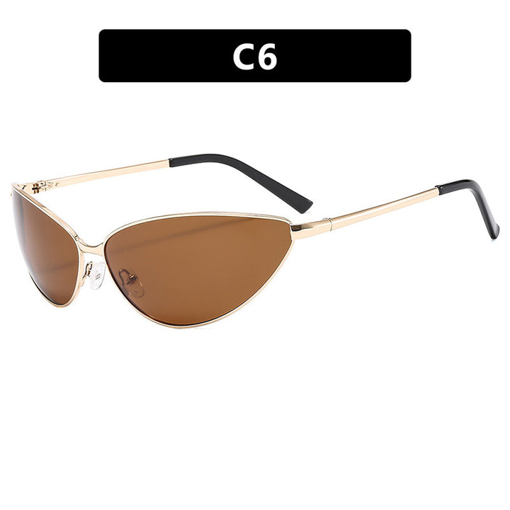 Women's Cat-Eye Sunglasses with Fashionable Metal Frame Bowlift