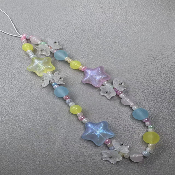 Decorative Star Beaded Eyewear Lanyard Bowlift