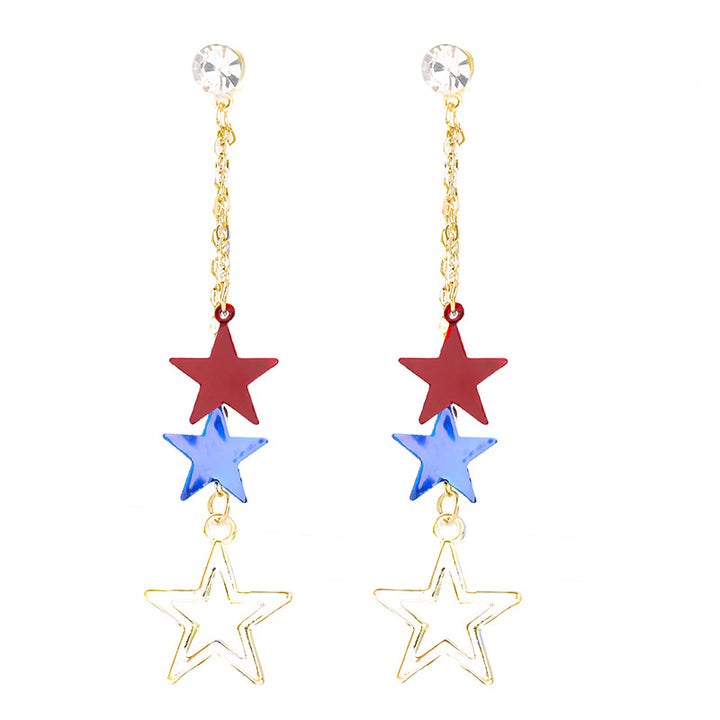 Women nan enamel horseshoe earrings with star motif and fishhook closure Bowlift
