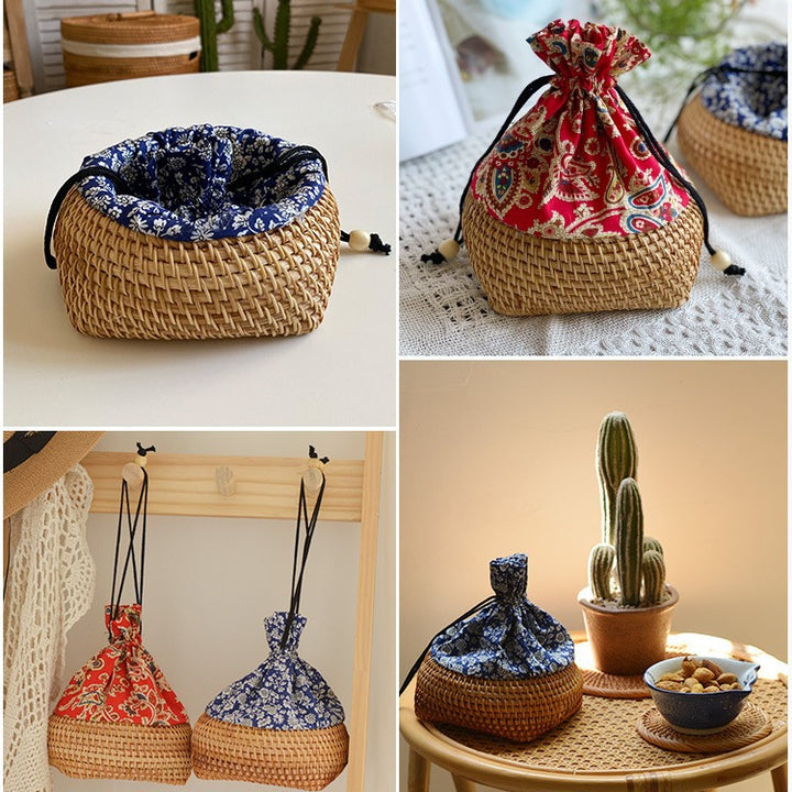 Charming storage bag made of hand-woven rattan Bowlift