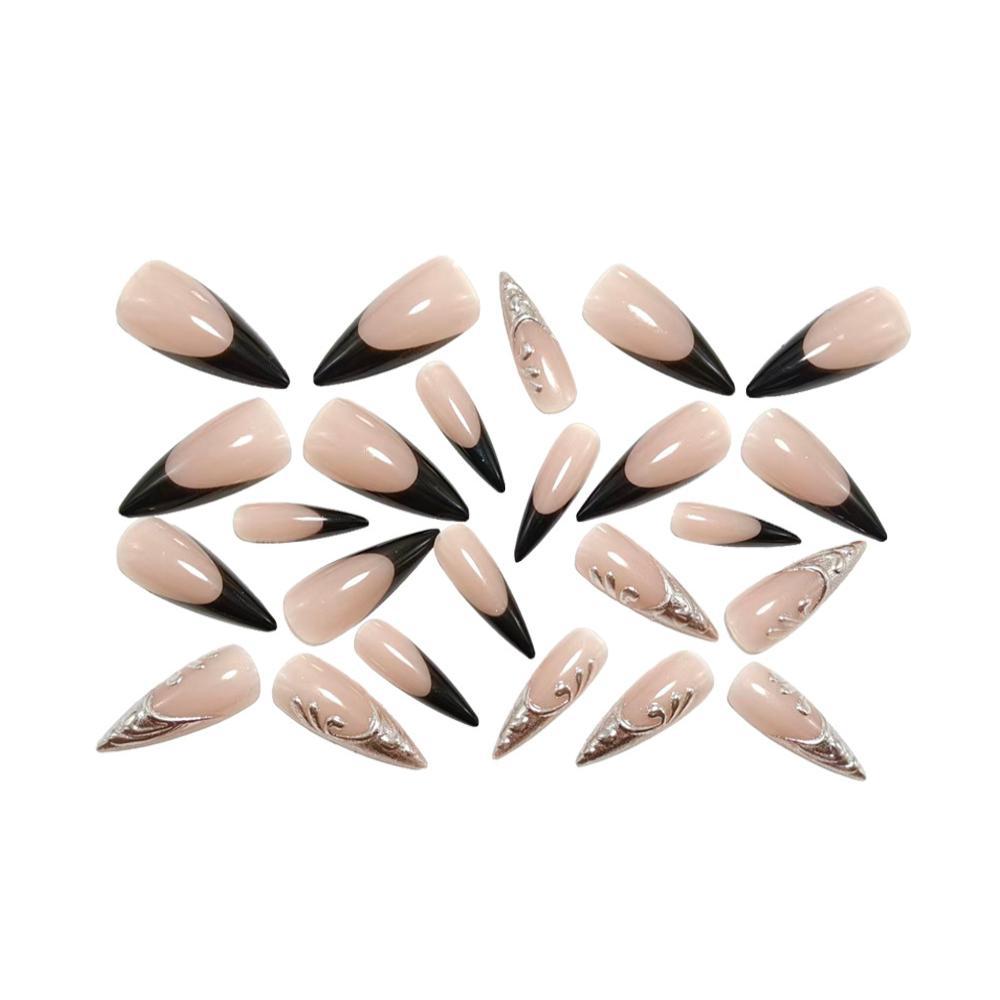 Elegant Nail Art with Metallic Design Bowlift