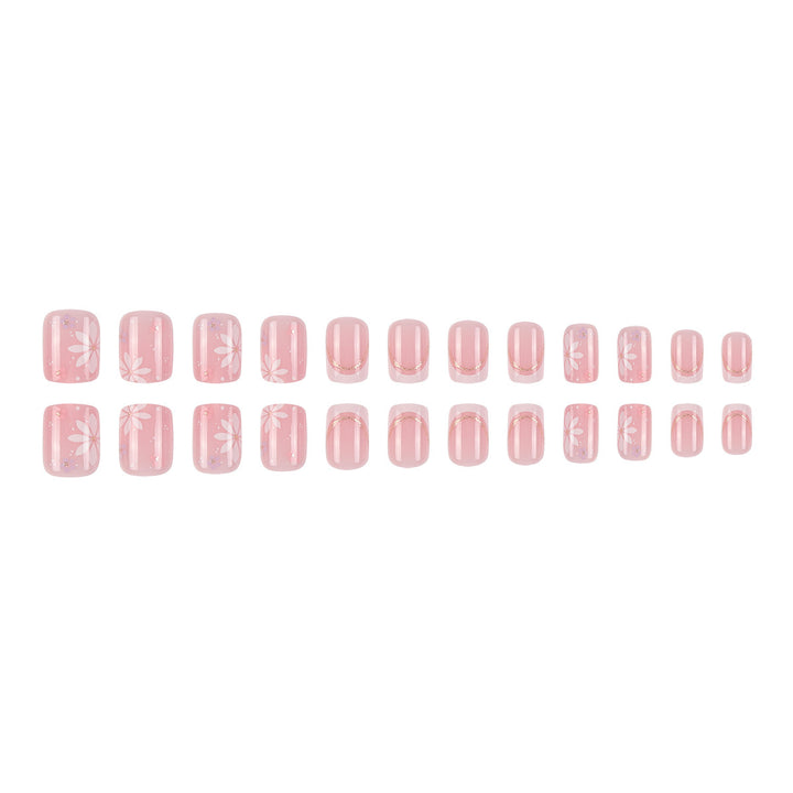 Floral Design Acrylic Press-On Nails Bowlift