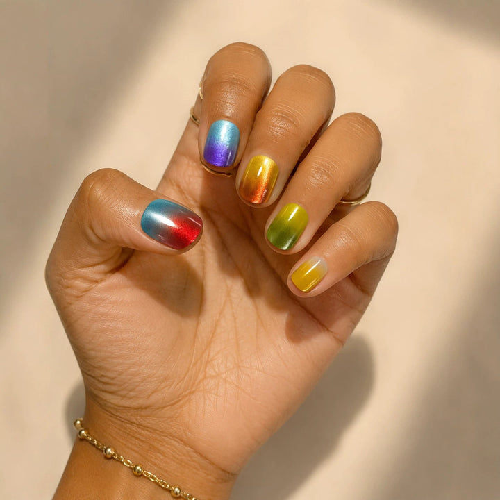 Iridescent Nail Art Extensions Bowlift