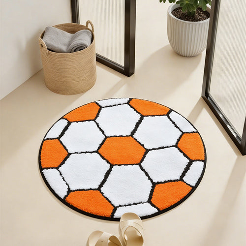 Soccer Ball Design Area Rug