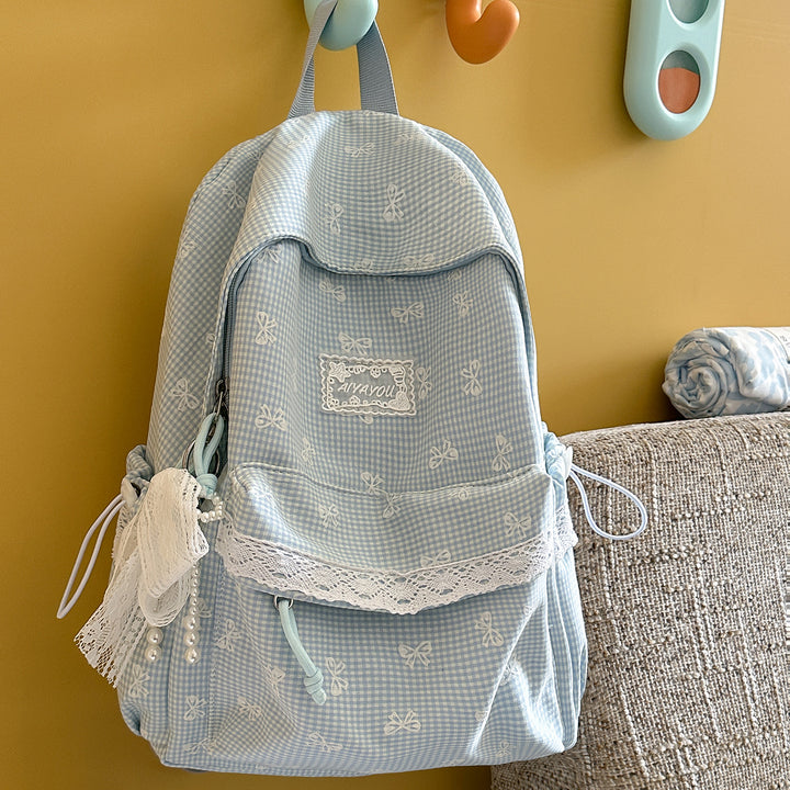 Sweet Floral-Embellished Backpack Bowlift