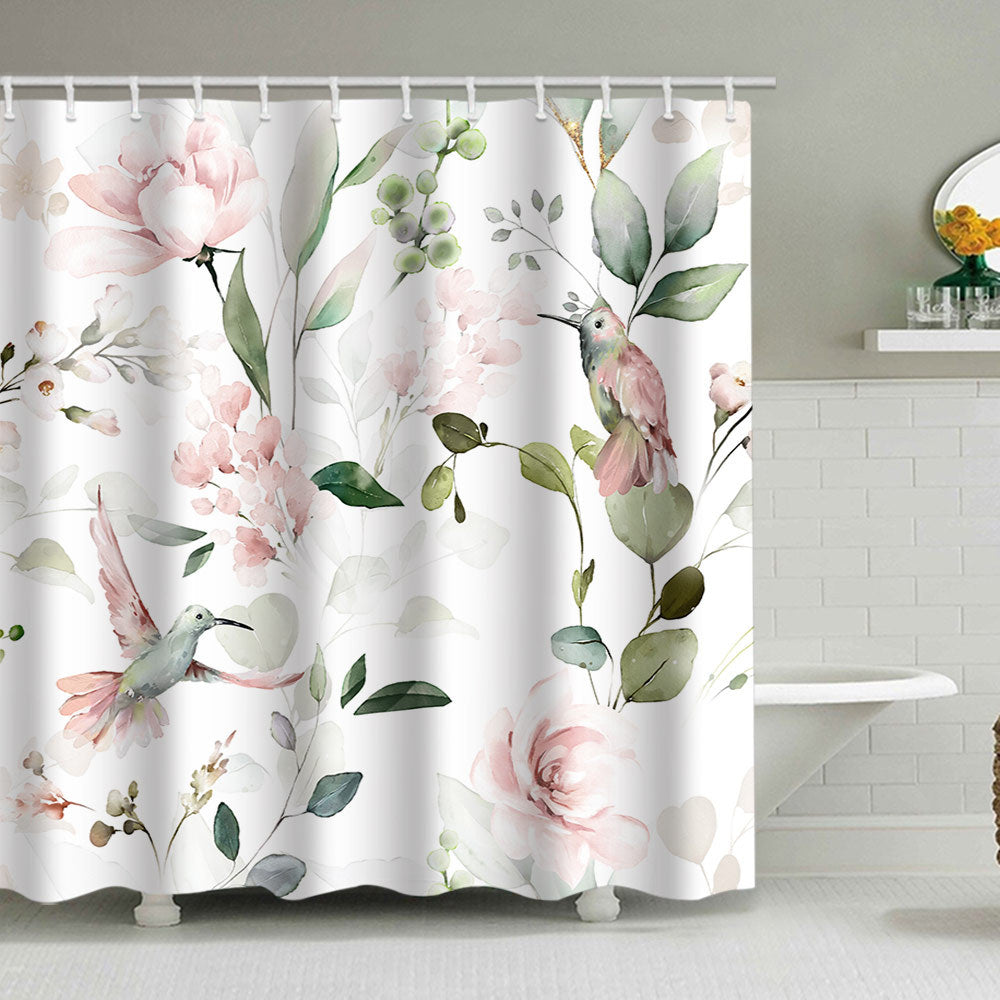 Floral Patterned Shower Curtain Bowlift