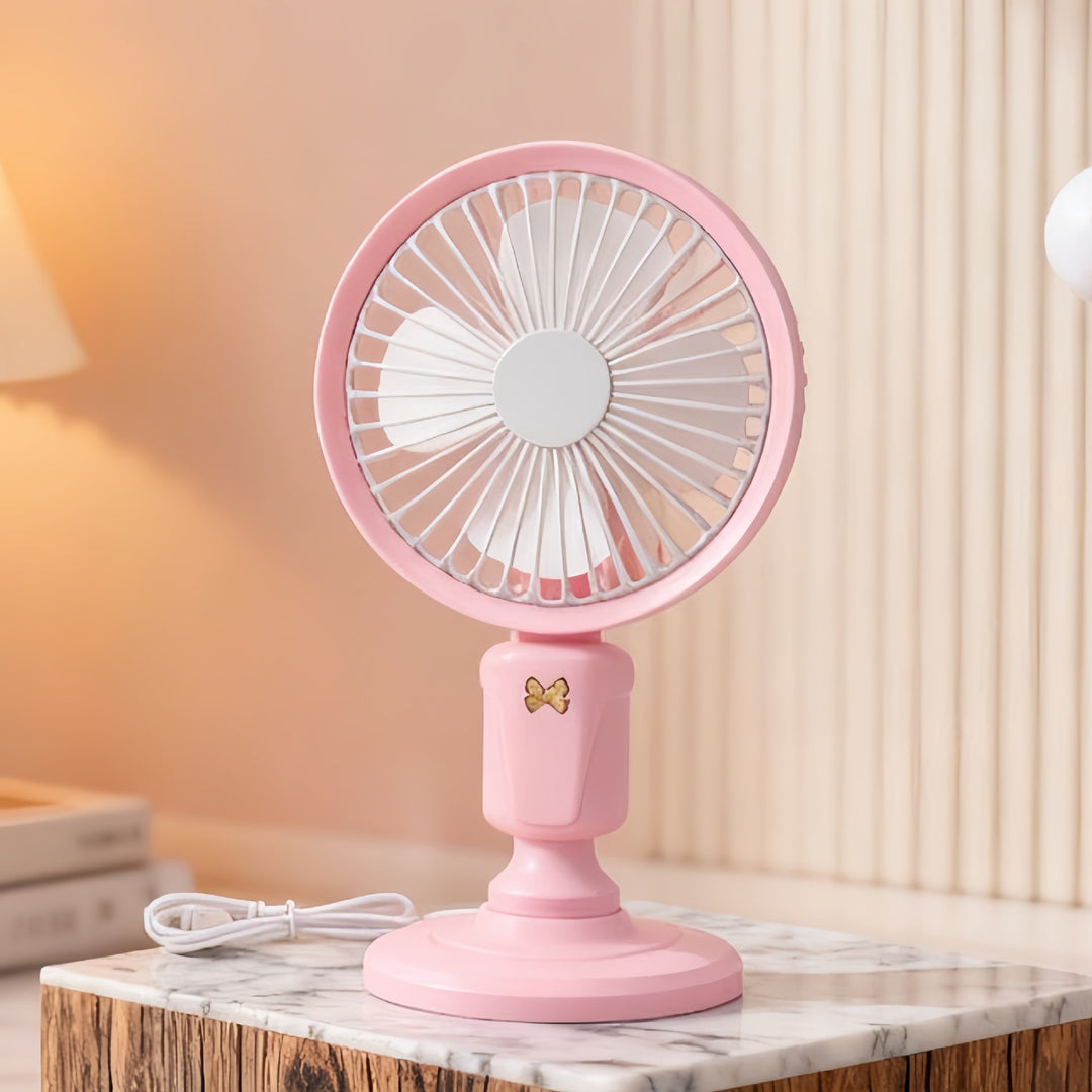 Women's Mini Desk Fan with Flexible Tilt Angle Bowlift