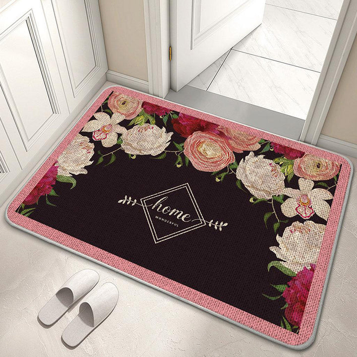Decorative Floral Welcome Mat Bowlift