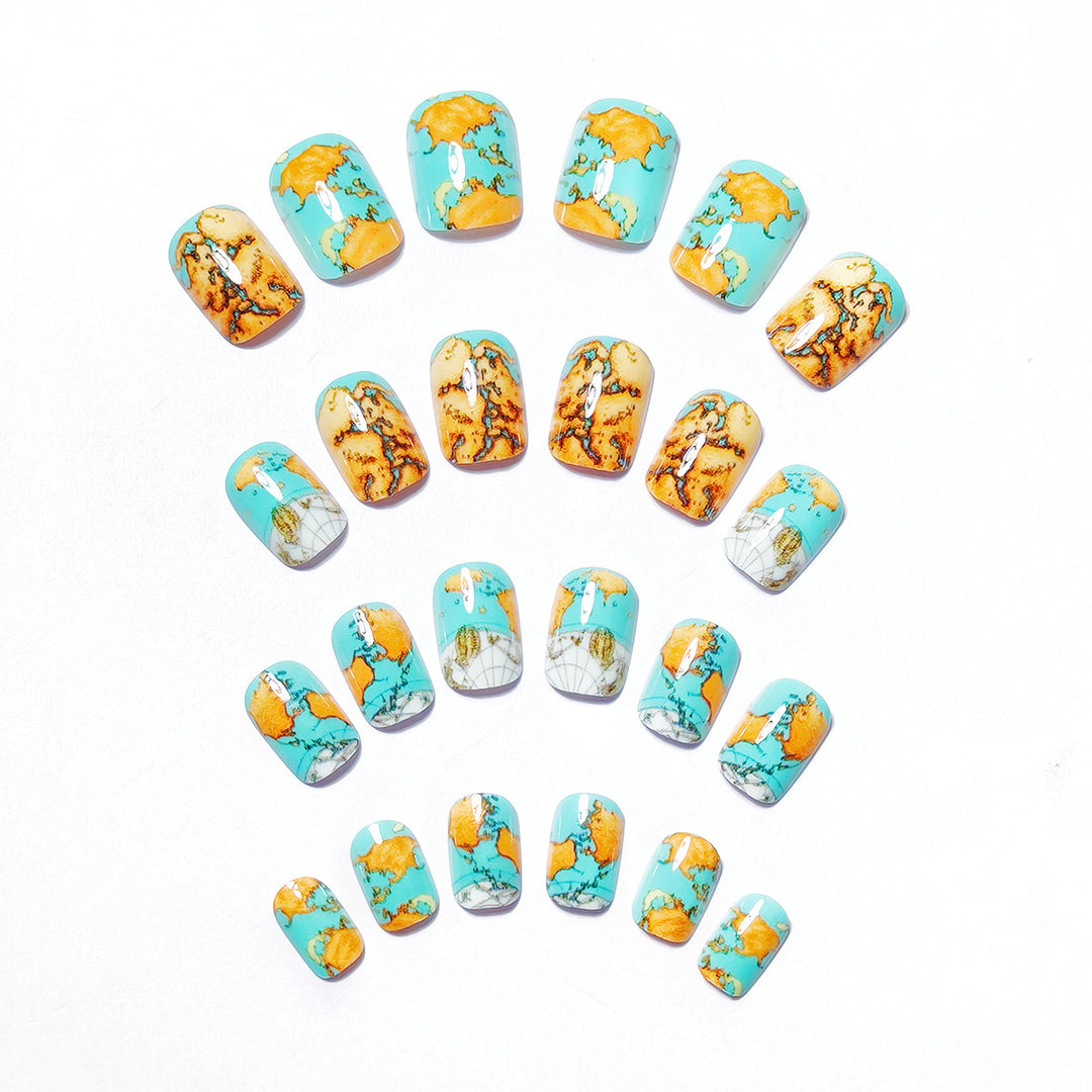Artistic Geographical Nail Art Bowlift