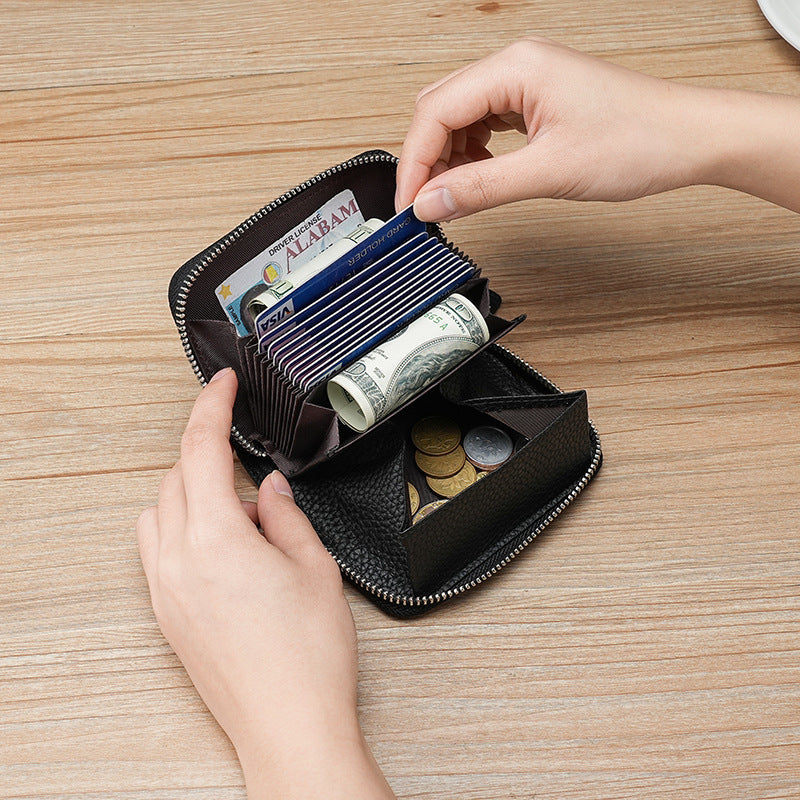 Minimalist Zippered Leather Wallet