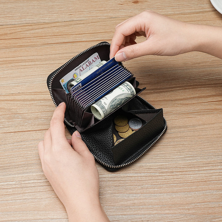 Minimalist Zippered Leather Wallet