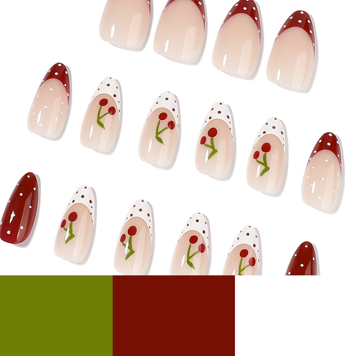 Artful Nail Extensions with Fruity Cherry Design Bowlift