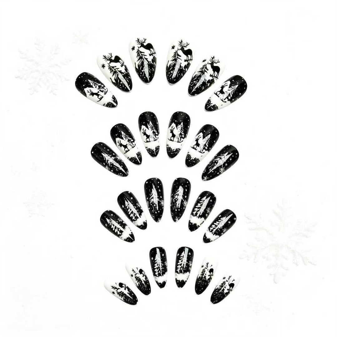 Elegant Artificial Nails in Christmas Design Bowlift