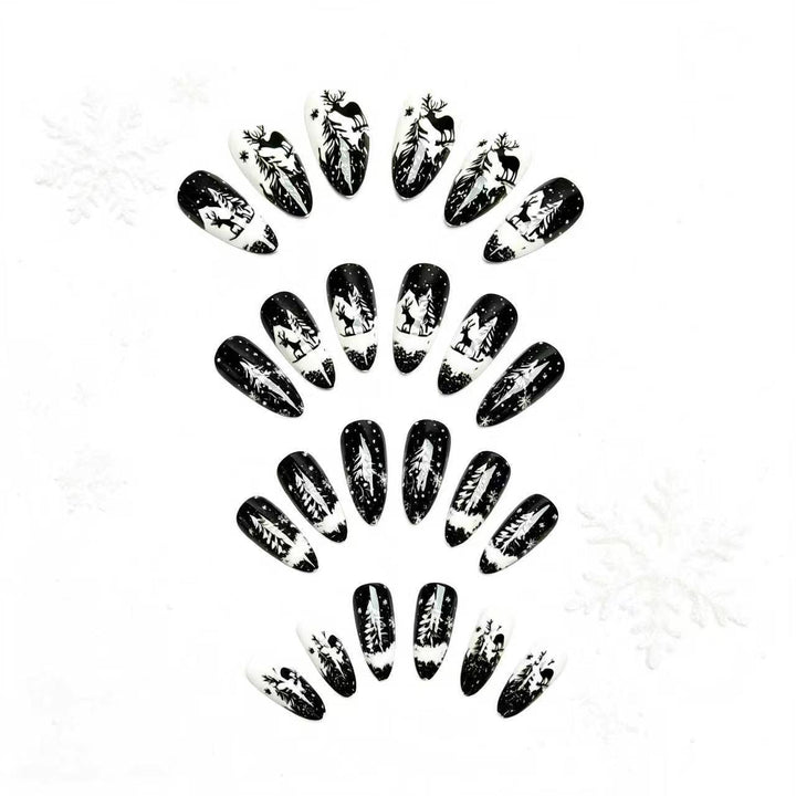 Elegant Artificial Nails in Christmas Design Bowlift