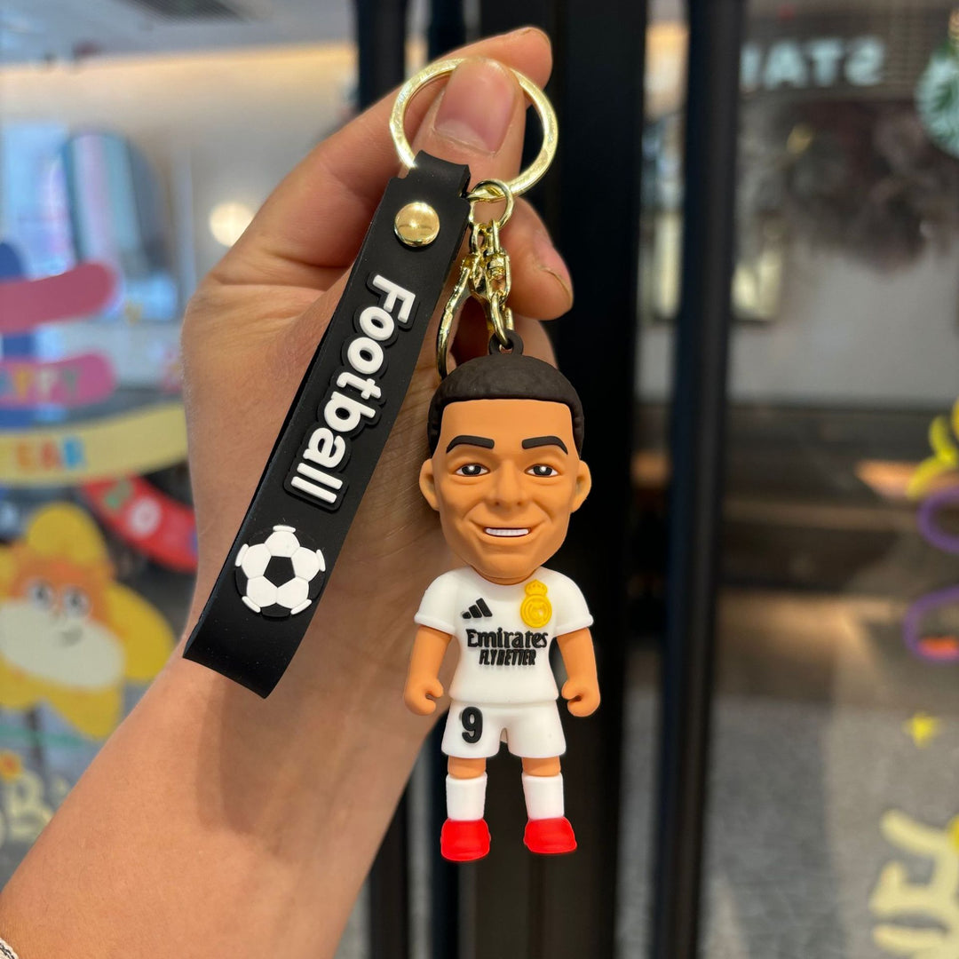 Collectible soccer player rubber keychain Bowlift