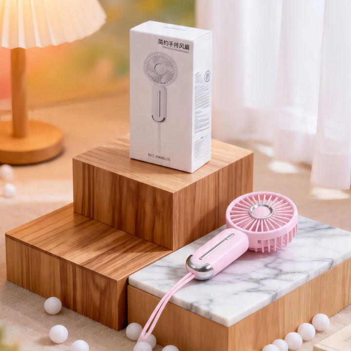 Women Portable Mini Hand Fan with USB Charging Function and Ergonomic Handle Bowlift