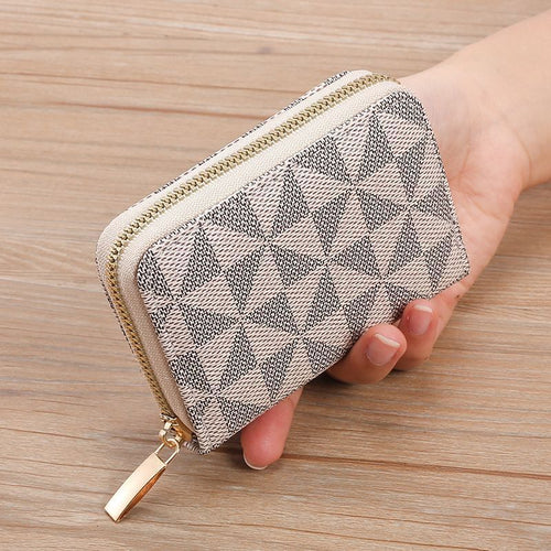 Geometric Patterned Zippered Coin Purse Bowlift