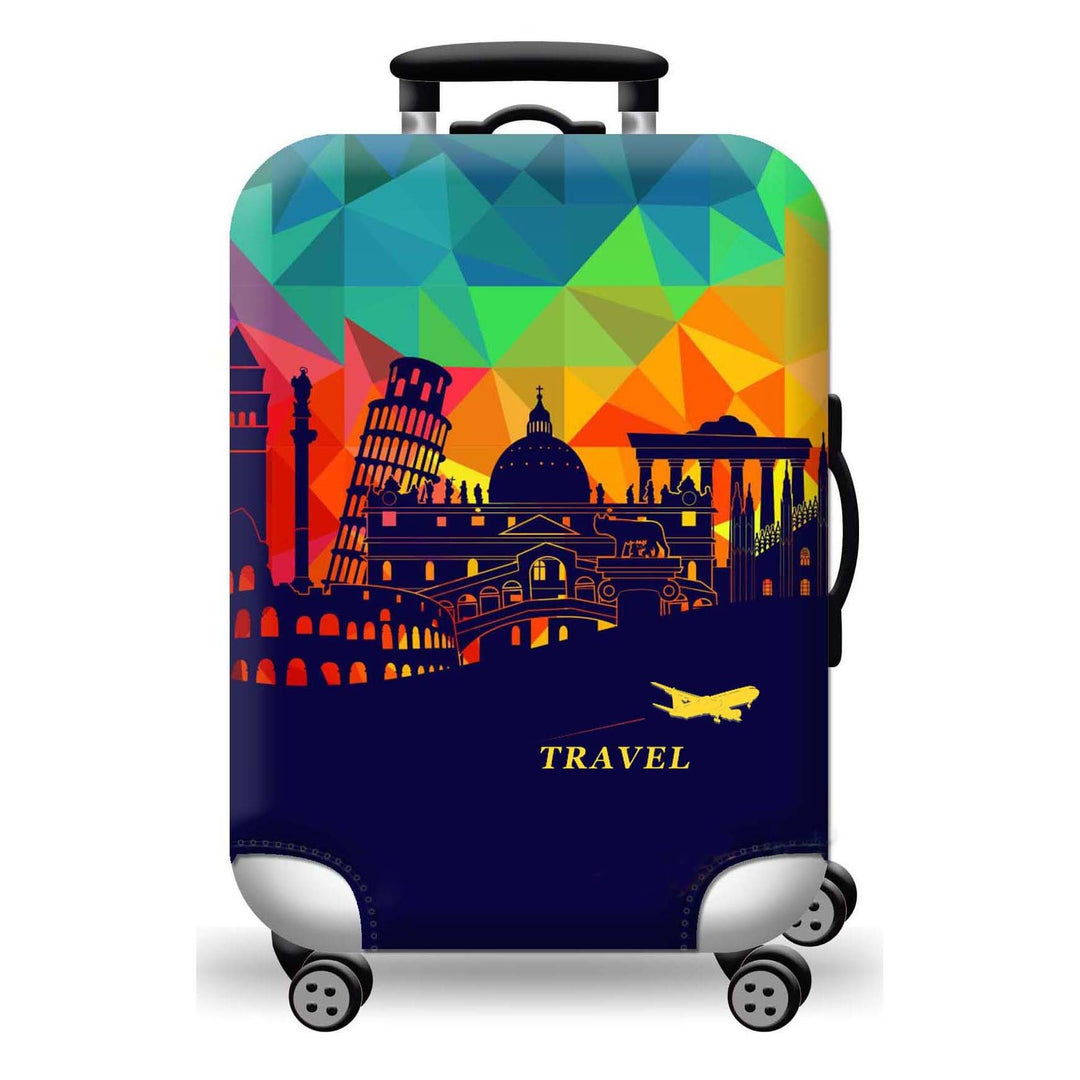 Hard Shell Luggage with Earth Design Bowlift