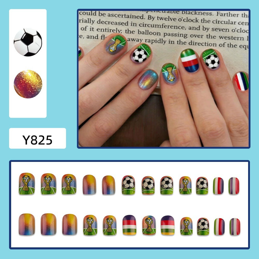 Creative nail art design with football motifs Bowlift